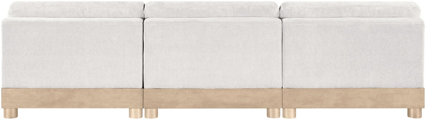 Turin - Chenille Fabric Upholstered Modular Sectional - White