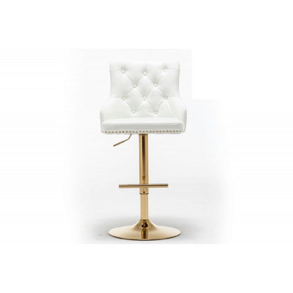 Adjustable Swivel Bar Stool With Nailhead Trim (Set of 2)