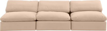 Comfy - Velvet Modular Armless Sofa 3 Seats
