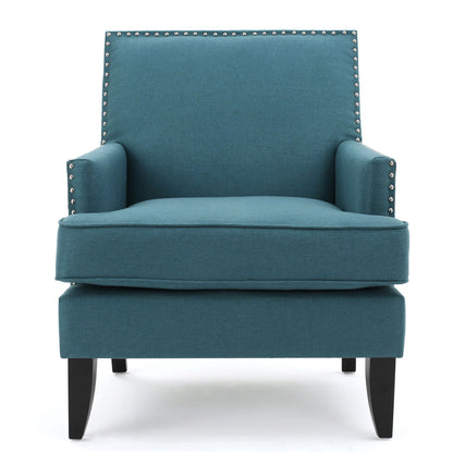 Serenada - Upholstered Fabric Club Chair With Nailhead Trim And Tapered Birch Legs