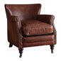 Leeds - Accent Chair - Vintage Dark Brown Top Grain Leather