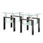 Modern Tempered Glass Tea Table, End Square Table For Living Room