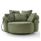 Swivel Accent Barrel Chair With Adjustable Phone Holder, 5 Pillows For Living Room