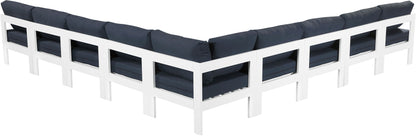 Nizuc - Outdoor Patio 9 Piece Modular Sectional With White Frame