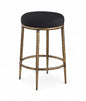 Ferro - Upholstered Backless Counter Stool With Brushed Gold Base