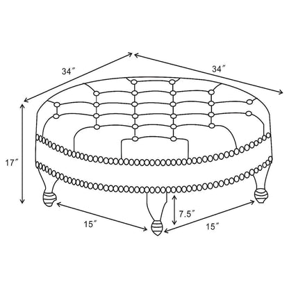 Oatmeal Cocktail Ottoman - Beige