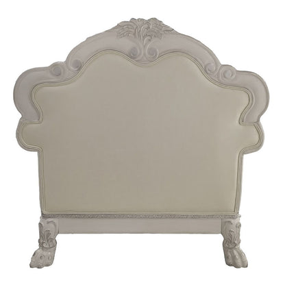 Dresden - Chair With 2 Pillows - Synthetic Leather & Bone White