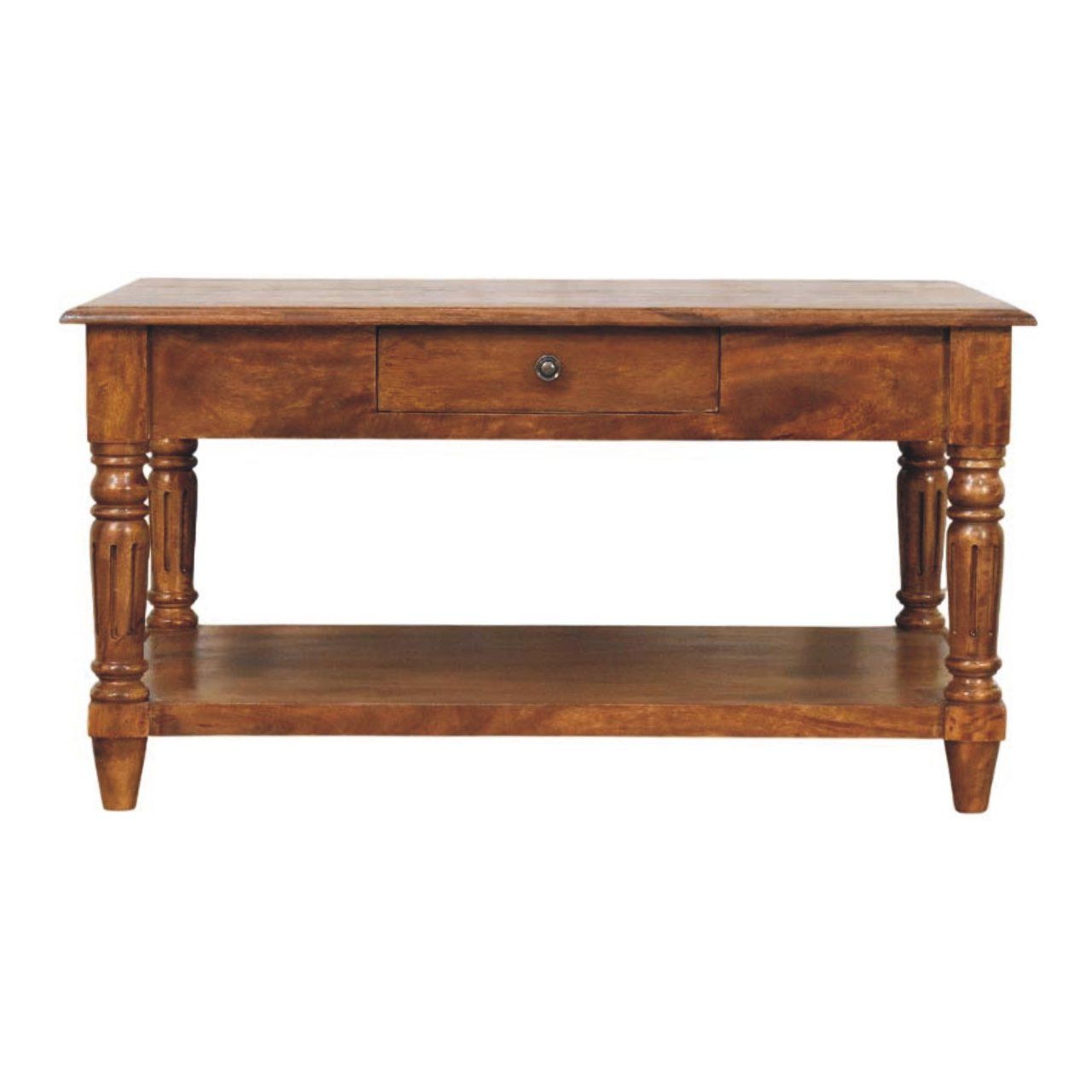 Turned Legs Drawer Table