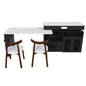 Retro Kitchen Island Set With Chairs, Extendable & Rotating Table, 4 Drawers & Door Cabinets