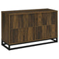 Thurston - 4 Door Accent Cabinet Carved Doors - Dark Brown