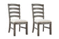 Upholstered Dining Chairs (Set of 2) - Brown - Wood