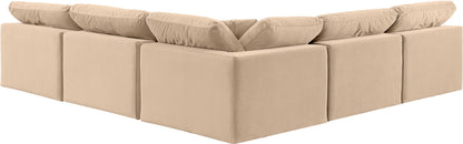 Comfy - 5 Piece Velvet Modular Corner Armless Sectional