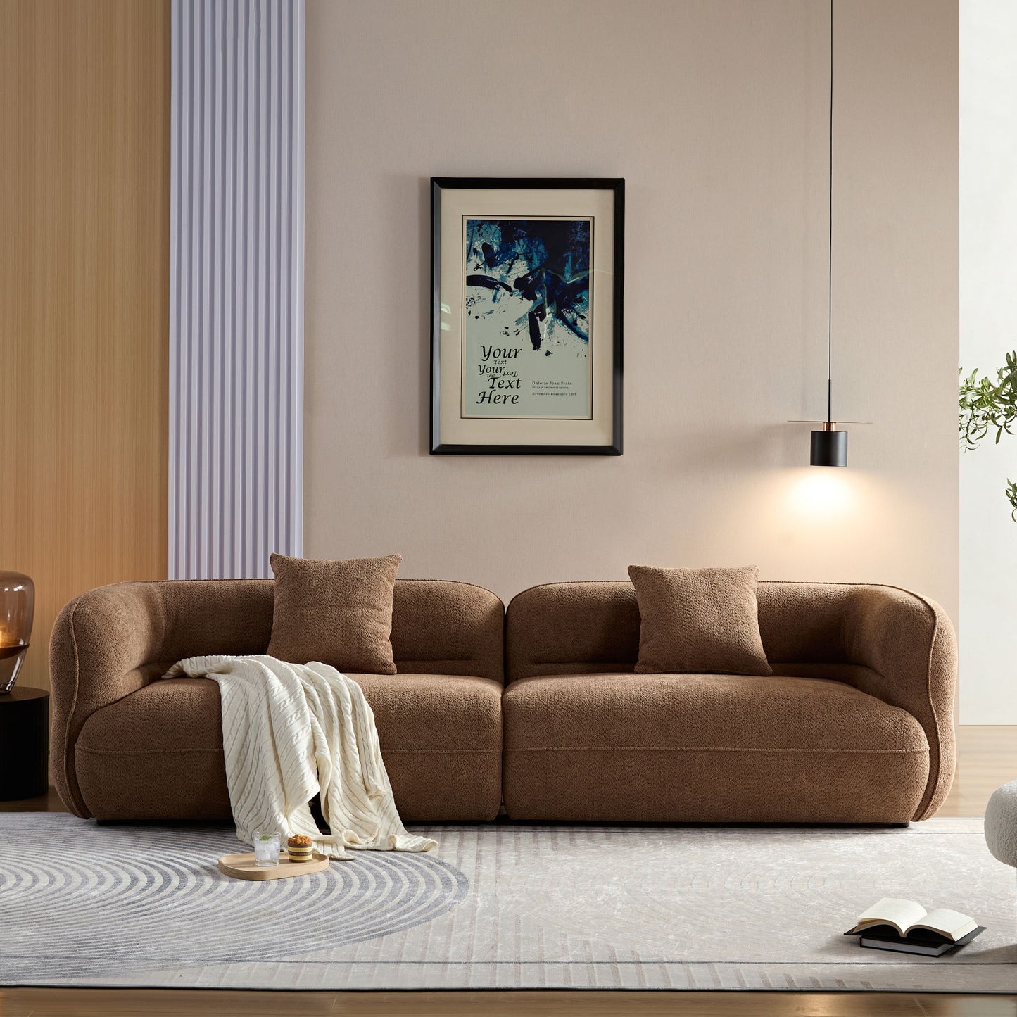Sectional Sofa With Durable Fabric, Solid Wood Frame, And High Density Sponge Fill