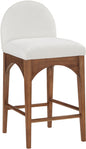 Waldorf - Chenille Stool With Brown Legs