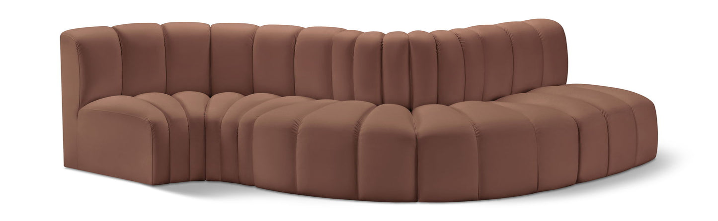Arc - Faux Leather 5 Piece Modular Sofa