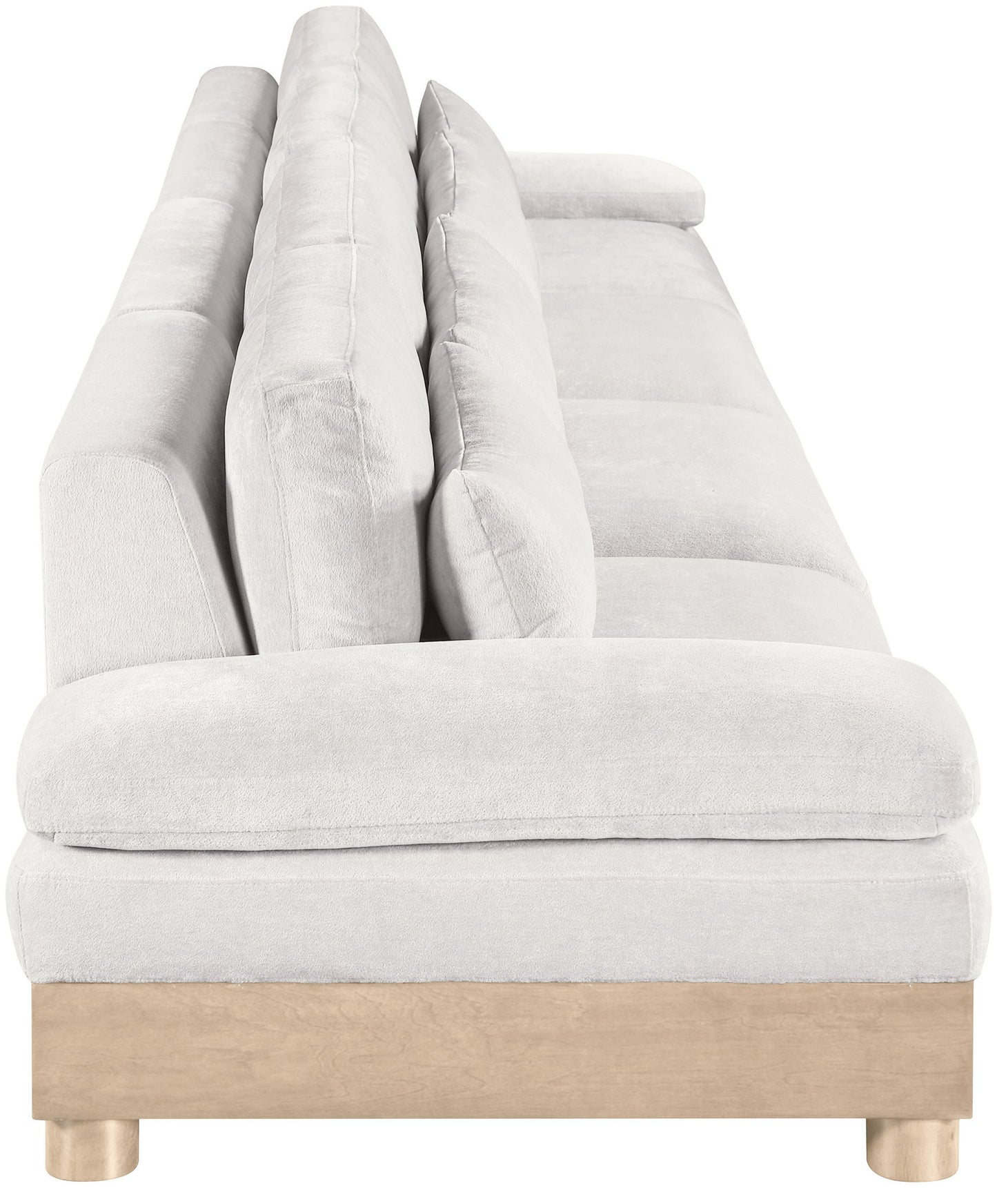 Turin - Chenille Fabric Upholstered Modular Sectional - White