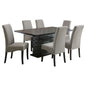 Wendell - 7 Piece Dining Set With Pedestal Table And Chairs - Gray