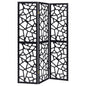 3 Panel Folding Screen With Mosaic Cutout Design - Black