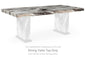 Jeshina - Rectangular Dining Room Table Top - Dark Brown / Beige