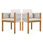 Outdoor Dining Chairs With Mix Rope Handles (Set of 2)