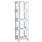 4 Tier All Steel Rotating Bookshelf With 360° Wheels, Large Size Sturdy & Spacious Book Rack, New Style Bookshelf - White