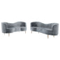 Sienna - 2 Piece Back Living Room Set, Sofa & Loveseat - Gray