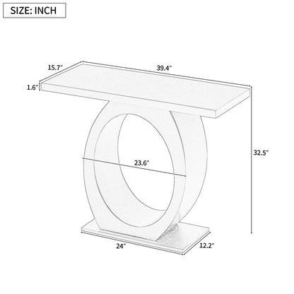 Console Table With Oval Base And Reinforced Bottom Plate