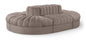 Rummi - Oval Velvet Performance Fabric Upholstered 6 Piece Modular Sectional