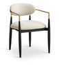 Riccio - Fabric Dining Arm Chair (Set of 2) - Black And Gold Frame