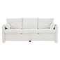 Modern 3 Seater Sofa Chenille Couch Plush Triple Seater Sofa With High Density Foam Cushions, Deep Seat Living Room Couch For Family Room, Apartment & Home Theater - Ivory White