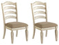 Realyn - Dining UPH Side Chair (Set of 2) - Ladderback - Chipped White