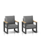 All-Weather Patio Armchairs With Thick Cushions (Set of 2)