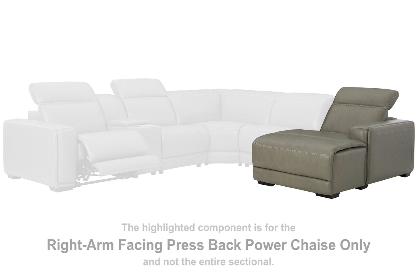 Correze - RAF PWR Reclining Back Chaise - Gray