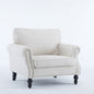 Rolled Arm Sofa With Nailhead Trim, 1 Seater Upholstered Couch With Wooden Legs