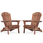 Lounge Patio Chair For Garden Outdoor Wooden Folding Adirondack Chair (Set of 2) Solid Cedar Wood Lounge Patio Chair For Garden