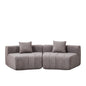 Curved Sectional Sofa With 2 Pillows For Living Room - Gray