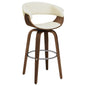 Swivel Bar Stool Elegant Design With Upholstery - Cream