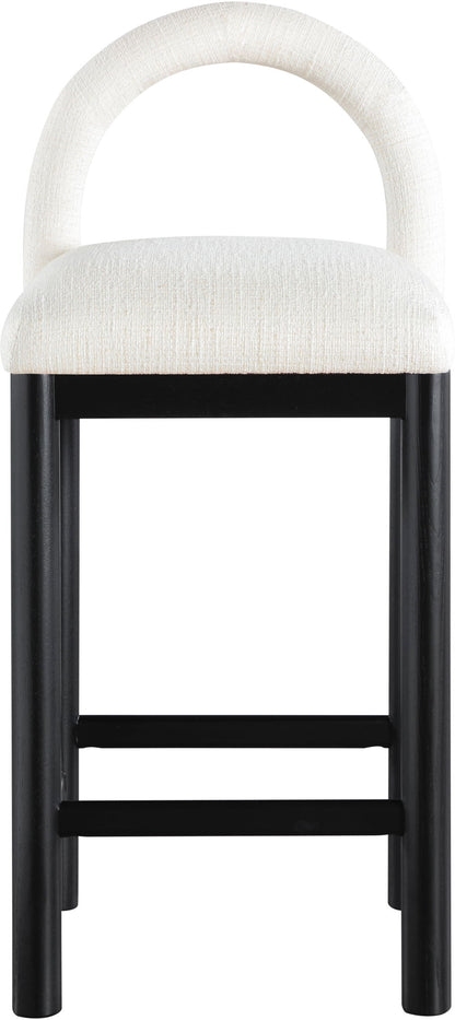 Conrad - Linen Counter Stool With Black Legs