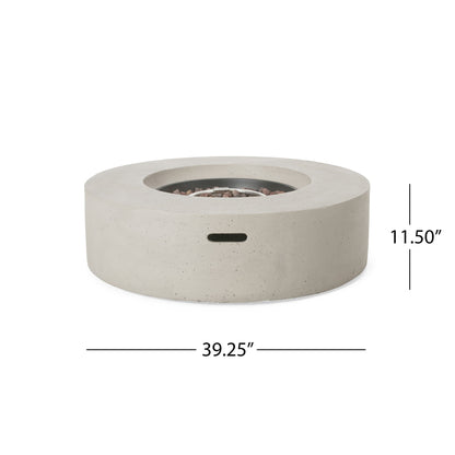 Modern Lightweight Concrete Outdoor Circular Fire Pit 50, 000 Btu