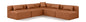 Cube - 5 Piece Modular Corner Armless Sectional - Cognac